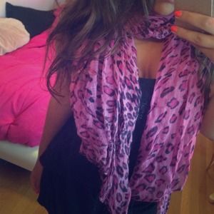 Pink Cheetah Print Scarf