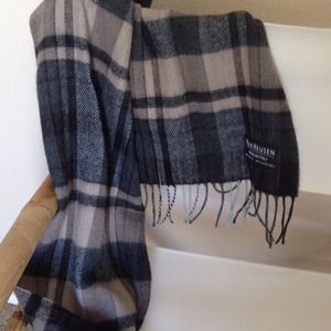 Scarf, Black and Tan Plaid