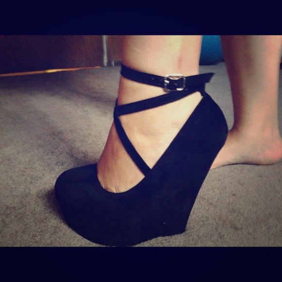 Black platform heels