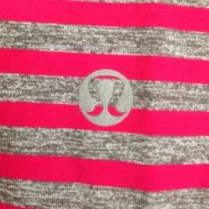 Lululemon Pink and Gray stripped long sleeve top.
