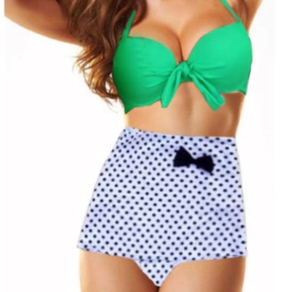 New High Waisted Polkadot swimsuit small