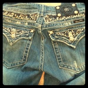 Miss Me Rhinestone Bootcut Jeans