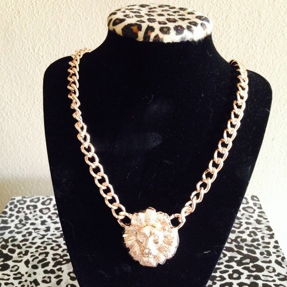 Gold Lion Head Necklace