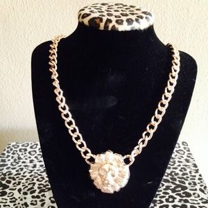 Gold Lion Head Necklace