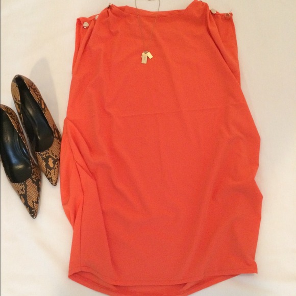 Orange Chiffon Mini Dress