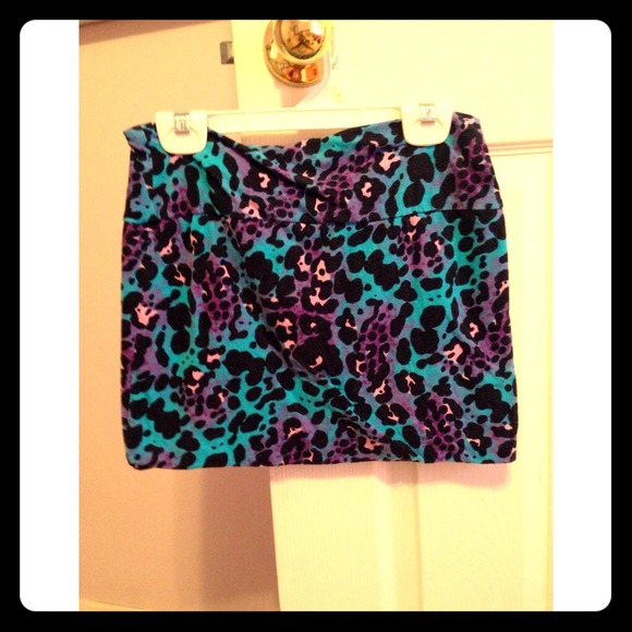 Blue and purple cheetah skirt