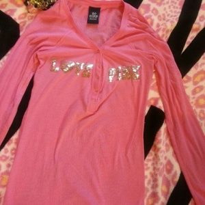 victoria secret pink bling long sleeve shirt