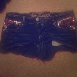 Cute sequin denim shorts