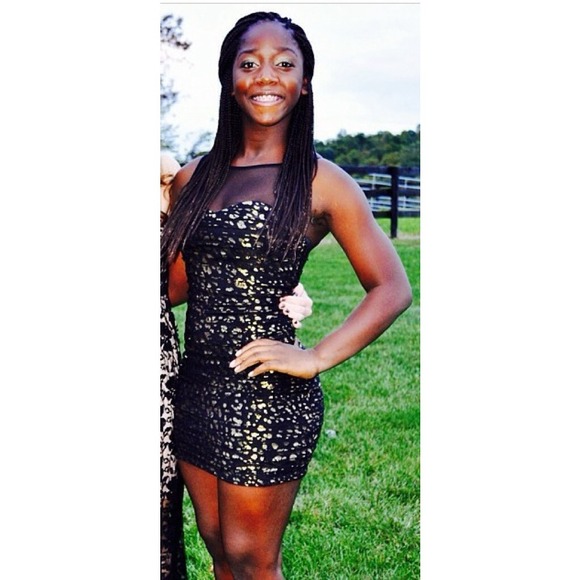 Tight black cheetah print like dress