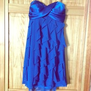 Blue strapless dress