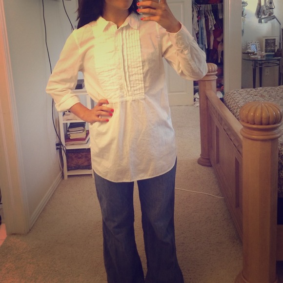 J.Crew White button down tunic