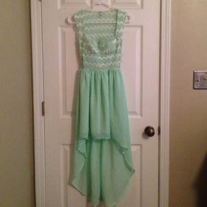 Mint High Low Dress