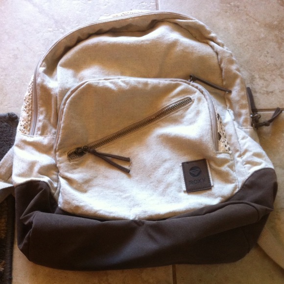 Cream and brown Roxy backpack