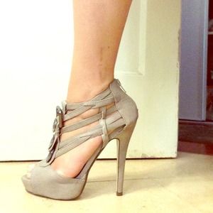 Silver glam heels
