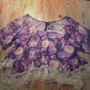 O'neill crop floral flowy top
