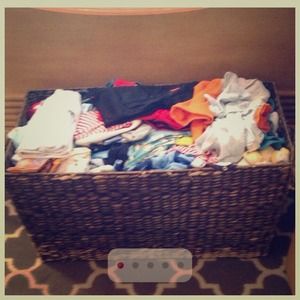 Trunk full of baby boy clothes
