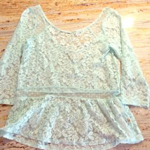 Mint Peplum Lace Hollister top small