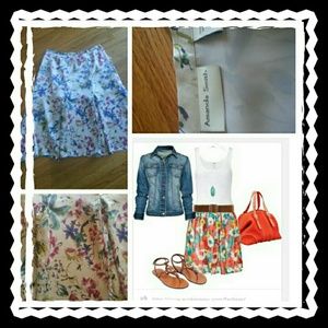 FLIRTY KNEE LENGTH SILK SKIRT