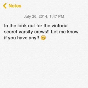 Looking for victoria secret varsity crew!