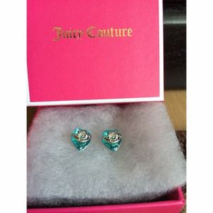 Aqua Juicy Couture Heart Earrings