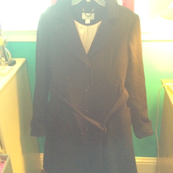 H&M long black peacoat