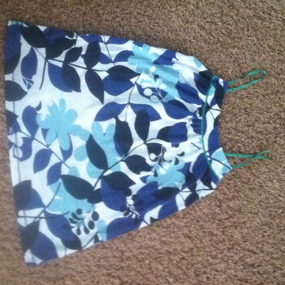 Blue floral spaghetti strap top