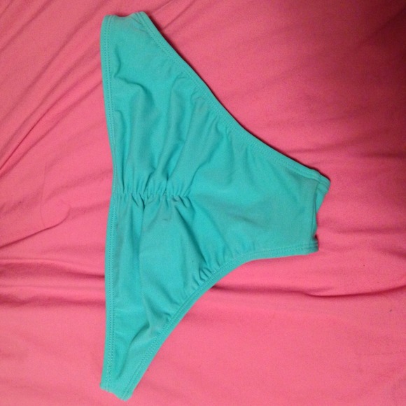 TRADED Teal cheeky bathing suit bottoms