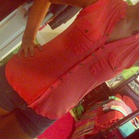 Salmon high low tanktop
