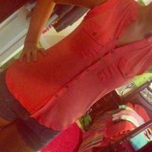 Salmon high low tanktop