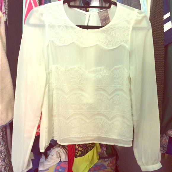 Gorgeous sheer and lace detailed blouse