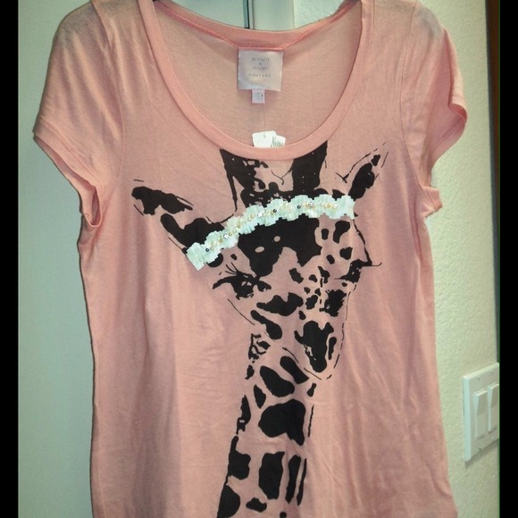 Romeo & Juliet Couture T-Shirt Pink Giraffe, Large