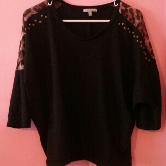 Studded cheetah print top