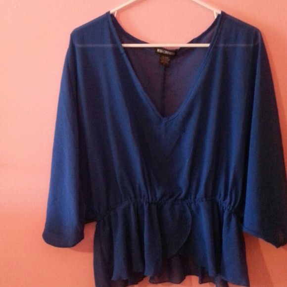 Silky blue blouse
