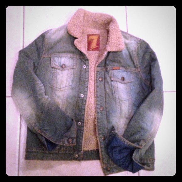 Denim/shearling jacket