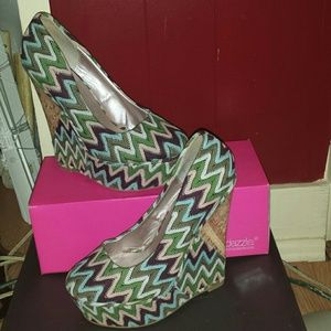 Multi color platform shoes