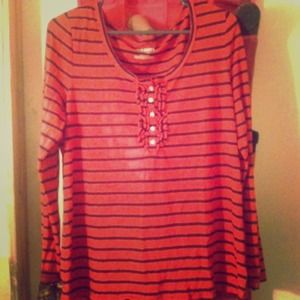 Red Ruffled Long Sleeve!