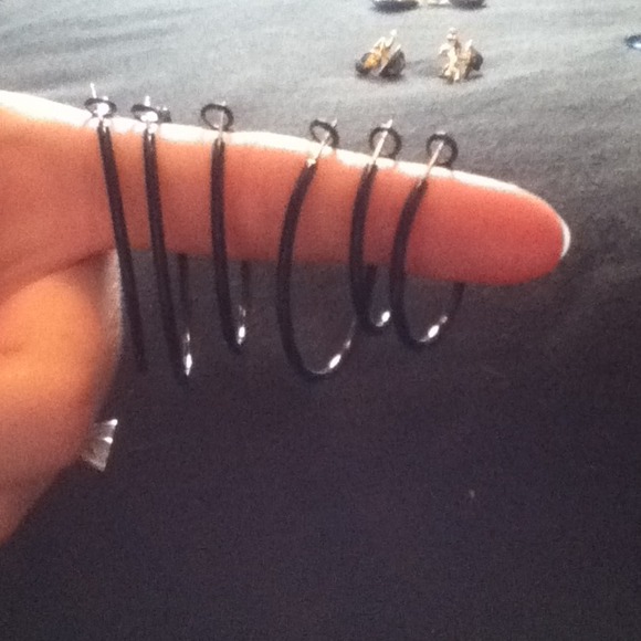 3 set black earring