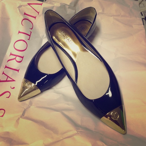 Michael kors black/gold flats