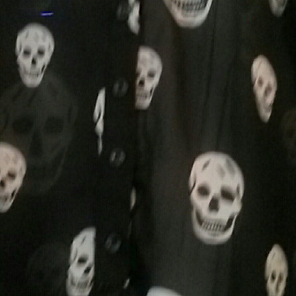 A happy skull sheer long sleeve top. - Picture 2 of 2