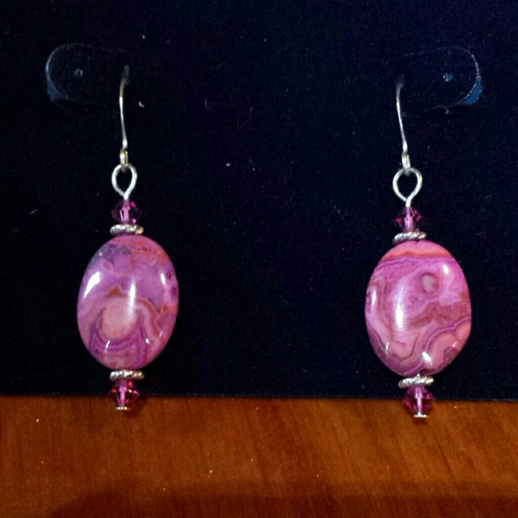 **SOLD ON MERCARI** Pink stone earrings - Picture 1 of 1