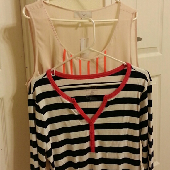 BNWT LOFT Top and Gap striped shirt