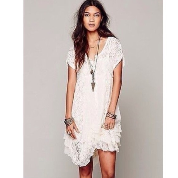 Free People Ivory Prairie ruffle lace dress