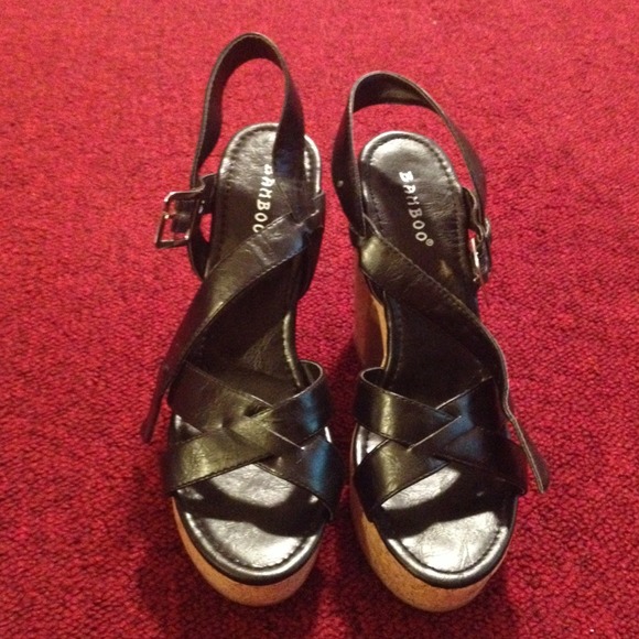 Bamboo wedged heels