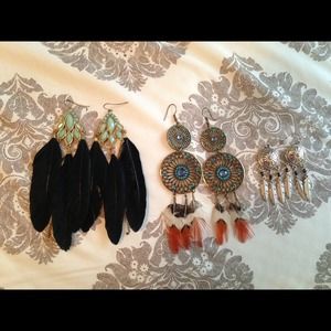 3 sets of Dangly  earrings in good condition