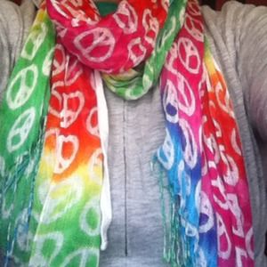 Rainbow Peace Symbol Scarf