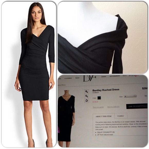 Diane von Furstenberg Dresses & Skirts - 🌺FINAL SALE🌺Black DVF ruched dress