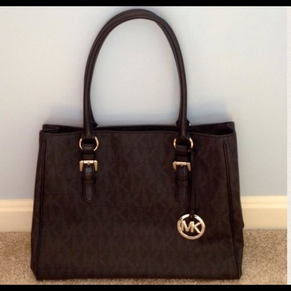 ✨ON HOLD✨Black MK PC Bag w/ Silver Hardware