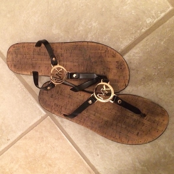 Michael Kors MK logo Black Sandal