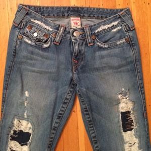 True Religion Brand Jeans 'Joey' Distressed Flare