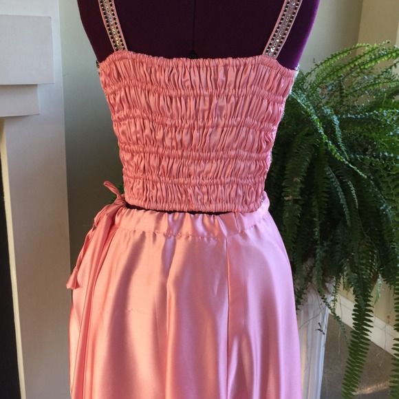 🎉2xHP🎉NWOT Pink Silk Langa w/ Beading & Threadwk - Picture 3 of 4